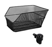 Cestino Posteriore Nero Bici Resistente Unisex + Campanello Classico Bicicletta