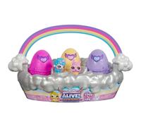 Cestino primaverile Hatchimals Alive con 6 minifigure e 3 uova che si schiudono da sole, regalo divertente e giocattolo pasquale, giocattoli per
