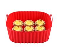Cestino quadrato in silicone per friggitrice ad aria, antiaderente, per pizza, arrosti, appartamenti, torte, grigliate in casa, campeggio, casa