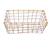 Cestino rettangolare medio 30x20 cm in ferro e legno, La Cucina