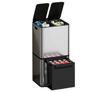 Cestino riciclo 32L acciaio inox doppio scomparto pedale coperchio