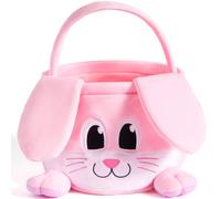 Cestino rosa pasquale 25,4 x 20,3 cm con orecchie pieghevoli cestino morbido