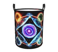 Cestino rotondo per vestiti sporchi Cosmic Stars, materiale impermeabile, può stare in piedi, adatto per camera da letto e bagno