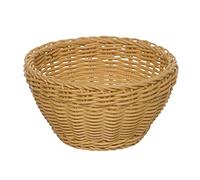 APS Basket, rotondo "Profi Line", cestino in vimini, cestino in polipropilene, contenitore in vimini, cestino del pane, cestino per alimenti (marrone chiaro, diametro Ø 20 cm, altezza 8 cm)