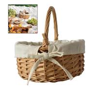 Cestino Salice Tessuto Multiuso con Manico per Bambini Giocattoli e Trasporto Pi