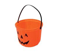 Cestino secchiello zucca dolcetto scherzetto halloween in pvc 20cm