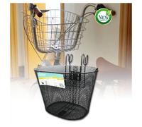CESTINO SHOPPING PORTAPACCHI ANTERIORE MANUBRIO PER BICICLETTA BICI NERO ZX-9930