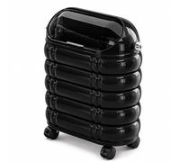Cestino Sottile Per Bagno Con Ruote, Bidone Stretto Su Ruote Con Coperchio, Design A Doppio Scomparto Con Sacco Nascosto, Cestino Impermeabile Per Bagno, Lavanderia E Toilette(Black)