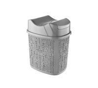 Cestino spazzatura in plastica grigia con doppio coperchio basculante 5 lt