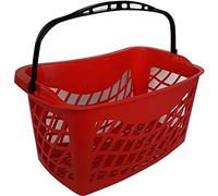 Cestino spesa ergonomico per negozi Lt.26 cestello self-service in plastica a braccio a 1 manico utile per supermercati e negozi (rosso)