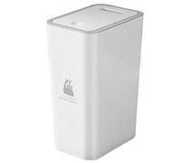 Cestino stretto con coperchio, bidone da bagno magro da 10 litri in plastica in plastica bidone da bagno con coperchio di tipo stampa e groove integrato manico della spazzatura stretta per il bagno c