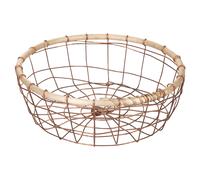 Villa d'Este Home Tivoli Cestino tondo piccolo 24 cm in ferro e legno, La Cucina