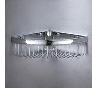 Cestino triangolare in rame e oro, stile europeo, mensola angolare da bagno a doppio strato, gancio da parete, elegante finitura argento, ideale per nizing Essentials