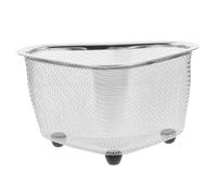Cestino triangolare per lavello in acciaio inox e plastica argento | Maglia fine per residui di cibo e verdure, ventilazione dell'aria, per compost pail e lavelli diversi, casa e ristorante