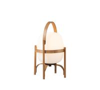 Cestita Batería Lampada Da Tavolo Portatile in Vetro Bianco