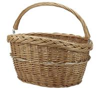 Cesto anteriore a clip tressé Klickfix in vimini 18l marrone con manico 40x32x2