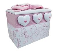 Cesto Baule Nascita Ricamone Porta prodotti Rosa