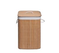 CESTO BIANCHERIA PANNI SPORCHI BUCATO LAVANDERIA RETTANGOLARE BAMBU NATURAL BALU
