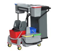 Cesto Biancheria Sporca Industriale con Sacchi in Tessuto Oxford e Struttura in Acciaio Inox Carrello Pulizie Hotel per Hotel, Pensioni capacità di Carico 200kg(Blue)