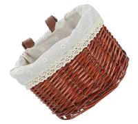 Cesto Bici Vintage Intrecciato in Vimini per Ragazzo Ragazza, Marrone | Superficie Liscia e Ordinata, Uso per Spesa e Fiori, Stile Elegante per Ufficio e Picnic