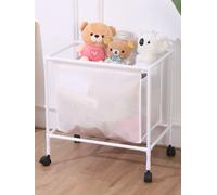 Cesto Carrello Porta Biancheria Porta Tutto Con Rotelle 36x54x53cm Bianco reb