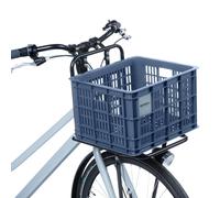 Cesto - cassa in plastica riciclata blu basilico 29l anteriore-posteriore