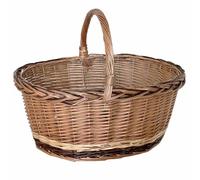 Cesto cesta contenitore in vimini paniere matilde ovale bicolore con manico cm 51.5 x cm 42 h 24