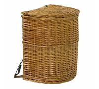Cesto cesta zaino gerla vimini con coperchio e tracolla -41 cm x 30 cm x h 42 cm