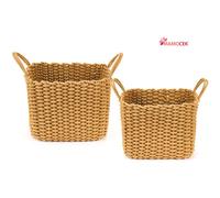 CESTO Cestino cesta corda h28/31 beige portariviste portavaso Nuvole di Stoffa