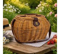 Cesto cestino Jack in vero Vimini per funghi con Coperchio 38 x 30 x h 25 cm