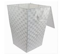 CESTO CESTINO PORTATUTTO PORTAOGGETTI BAGNO CASA COPERCHIO 35X52CM 79103 BIANCO