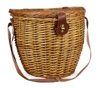 Cesto cestino Stive in vero Vimini con Coperchio e Tracolla 36 x 21 x h 30 cm