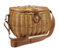 Cesto con tracolla regolabile cestino Peter in Vimini raccolta funghi con Coperchio 34 x 25 x h 23 cm