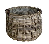 Cesto contenitore in legno KABU rattan con manici cm 40 x cm 30