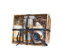 Cesto cosmetico al miele con EVOO La Chinata - Set di bellezza naturale per la cura della pelle e delle mani - Con protezione SPF15