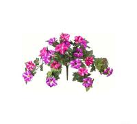 Cesto da appendere per petunie finte, resistente ai raggi UV, fiori artificiali in seta realistica, per esterni, patio, giardino, decorazione per interni, non sbiadisce, 65,5 cm (rosso rosa)