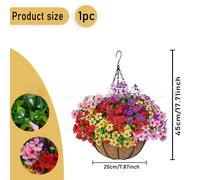 Cesto da Appendere Viola con Fiori Artificiali per Uso Interno Esterno Facile da