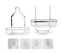 Cesto da bagno montato in ferro metallico a muro a 2 strati pugno per il bagno gratuiti accessori per la toilette (Elettroplato)