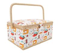 Cesto da cucito in tessuto premium kuuleyn, vassoio di plastica staccabile, deposito portatile ad grande capacità organizzati eleganti eleganti ago per arredamento adgo di