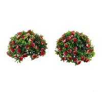 Cesto da giardino da appendere con palline di rose artificiali per compleanni, matrimoni, decorazioni per la casa ed eventi, realizzato in materiale plastico di lunga durata (G, 25 cm)