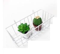 Cesto da parete in filo metallico, organizer da parete, cestino in ferro, cesti per scaffali. Cestini da appendere per vasi di fiori, scaffali, balconi, piante e libreria/bagno (bianco)