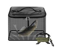 Cesto da pesca, leggero e resistente, per pesca, in rete robusta e pieghevole, con vassoio per laghi, fiumi, stagni e barche