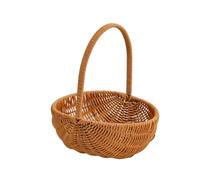 Cesto da Picnic con Manico Vintage, Grande 23,5 × 20,5 × 10,5 Cm Altezza Totale 27,5