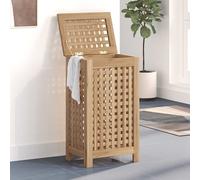 Cesto del Bucato 35x25x60 cm in Legno Massello di Teak
