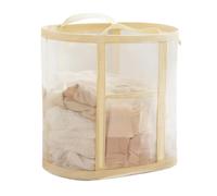 Cesto della biancheria pieghevole: grande cesto a rete, maniglie per il trasporto resistenti, secchio in tessuto ventilato | Organizer per biancheria portatile per bagno, camera da letto, appartamento