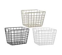 Cesto della marca DKD Home Decor Nero Oro Metallo Bianco (17 x 14 x 13 cm) (3 Pezzi) (Riferimento: S3025641)