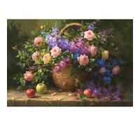 Cesto Di Fiori Diamond Painting Kit Completo 60x90cm, 5D Fiore Diamond Painting per Adulti DIY Pittura Diamante, Diamantini Crystal Art Bambini Strass Ricamo a Punto Croce Pittura, Regalo XW-O150Y