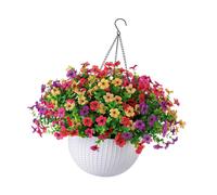 Cesto di fiori finti sospesi, regalo realistico per interni, casa, veranda