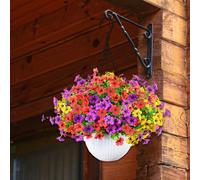 Cesto di fiori finti sospesi, regalo realistico per interni, casa, veranda