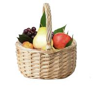 Cesto Di Fiori In Salice - Robusto Cesto Di Intrecciato Con Manico, Contenitore Decorativo Rustico, Supporto Floreale Fatto A Mano | Ideale Per Casa, Giardino, Matrimonio, Decorazione Da Parete